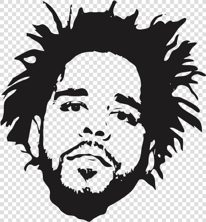 J Cole Black And White Stencil   Png Download   J Cole Art  Transparent PngTransparent PNG