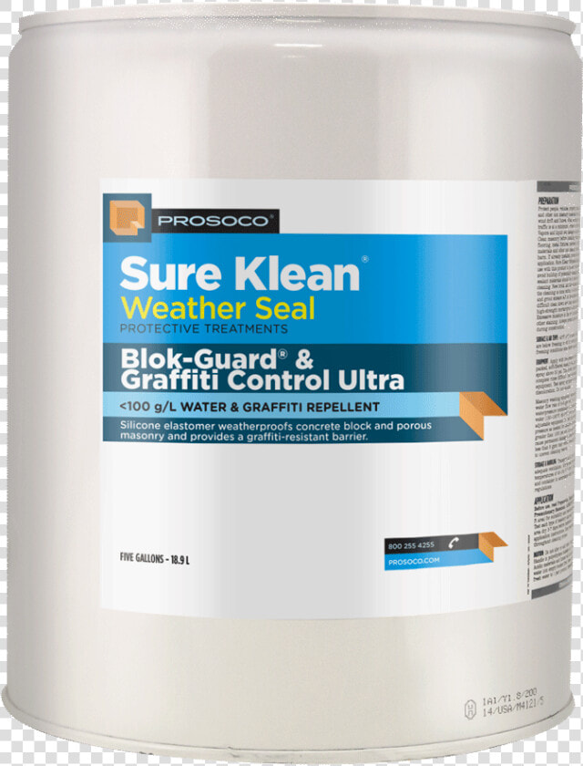 Anti Graffiti Protection   Sure Klean Weather Seal Blok Guard 5 Gallons  HD Png DownloadTransparent PNG