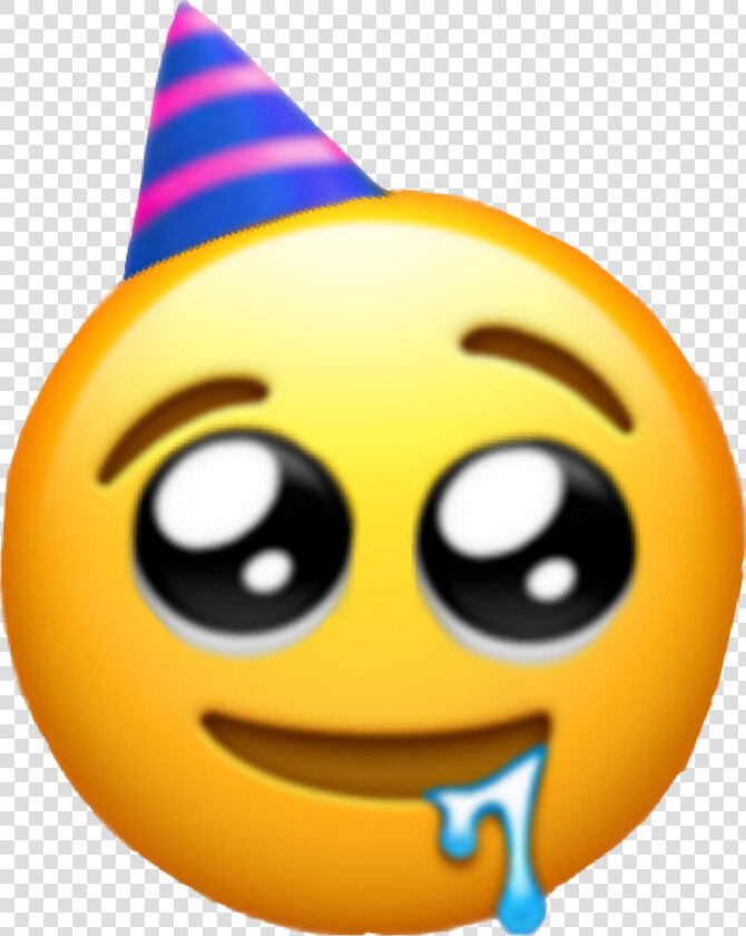  emoji  mix  iphone  edit  emojis  sad  happy  party   Drooling Emoji  HD Png DownloadTransparent PNG