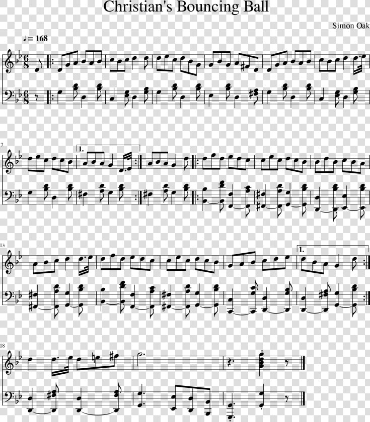 Christian S Bouncing Ball 1   Sheet Music  HD Png DownloadTransparent PNG