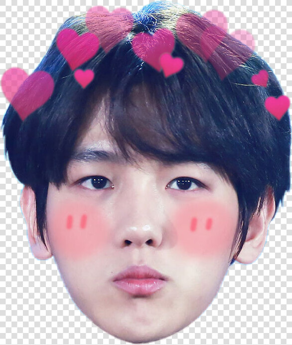 Baekhyun Exo 04 Cute Heart Face Sweet Light Love Baby   Baekhyun Face Sticker  HD Png DownloadTransparent PNG