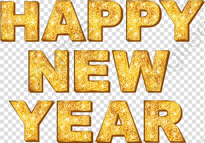 New Years Clipart Gold   Happy New Year Text Png  Transparent PngTransparent PNG