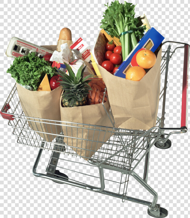 Grocery Shopping Cart Free Png Image   Shopping Cart With Groceries Png  Transparent PngTransparent PNG