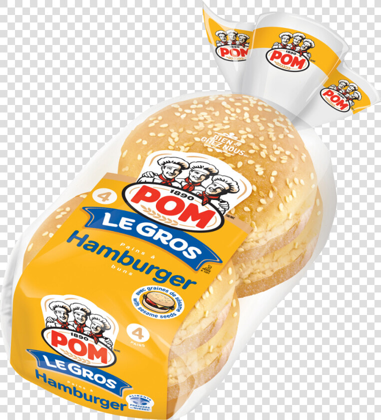 Pom® Le Gros Sesame Hamburger Buns 4 pack  HD Png DownloadTransparent PNG