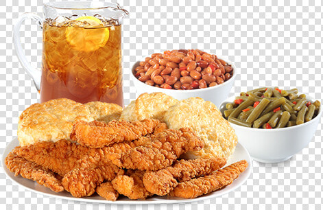 12 Piece Tailgate Supreme Chicken Biscuits Pinto Beans   Fried Food  HD Png DownloadTransparent PNG