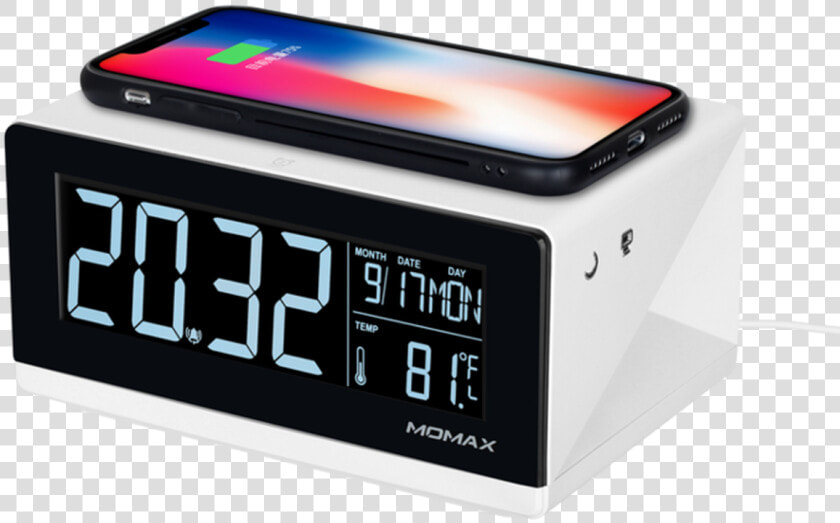 Clock Digital Clock With Wireless Charger   Momax Q Clock Digital Clock With Wireless Charger  HD Png DownloadTransparent PNG