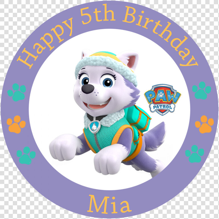 Paw Patrol Everest Round Edible Cake Topper   Paw Patrol Everest Clipart  HD Png DownloadTransparent PNG