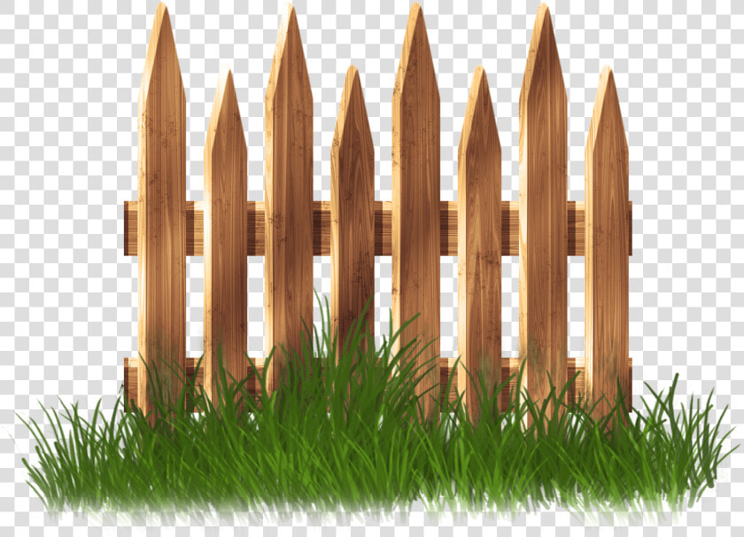 Wooden Garden Fence With Grass Png Clipart   Wooden Fence Transparent Art  Png DownloadTransparent PNG