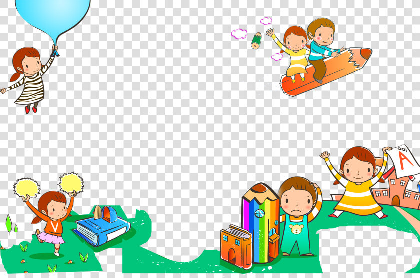 Pencil Drawing Decoration Book Cartoon Children Clipart   Background Kids Book  HD Png DownloadTransparent PNG