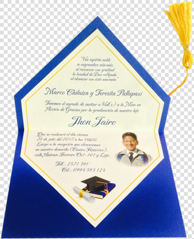 Tarjetas De Invitacion Para Misa De Graduacion  HD Png DownloadTransparent PNG