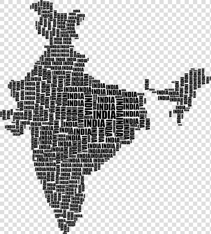 India Map Typography Black   India Map In Green Colour  HD Png DownloadTransparent PNG