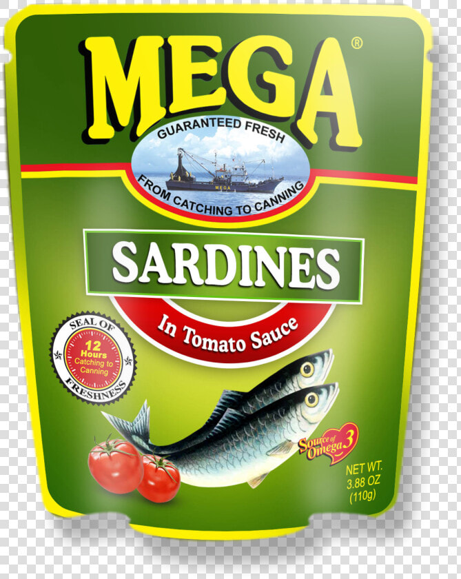 Mega Sardines Tomato Sauce In Pouch 110g   Gloucester Road Tube Station  HD Png DownloadTransparent PNG