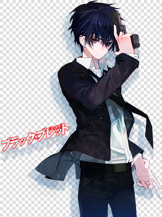 Anime  91act  Sega  Black Bullet  Dengeki Bunko   Anime Boy Dark Blue Hair  HD Png DownloadTransparent PNG