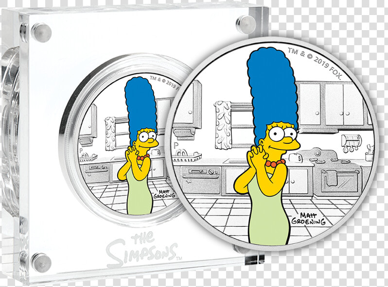 Marge Simpson 2019 1oz Silver Coloured Proof Coin Product   Marge Simpson  HD Png DownloadTransparent PNG