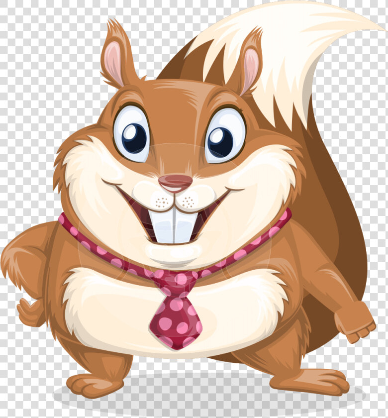 Squirrel With A Tie Cartoon Vector Character Aka Antonio   Cartoon  HD Png DownloadTransparent PNG