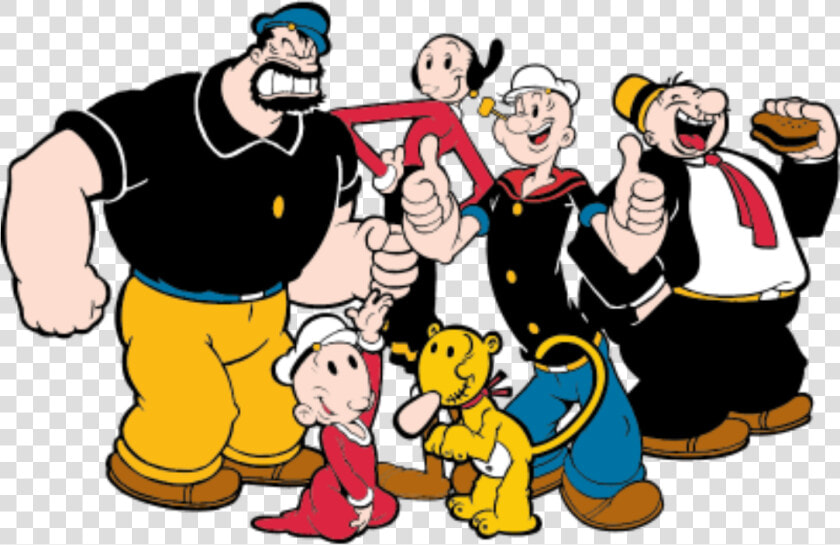 Cartoon animated Cartoon social Group clip   Personagens Do Desenho Popeye  HD Png DownloadTransparent PNG