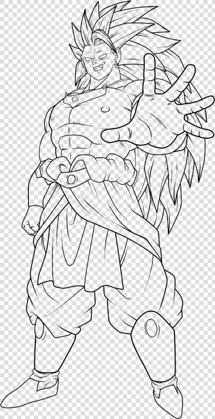 Mal Coloring Pages From Descendants Page Free Endear   Broly Super Saiyan 3 Drawing  HD Png DownloadTransparent PNG