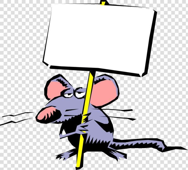 Vector Illustration Of Rodent Mouse With Protest Picket   Save The World With Behavior Analysis  HD Png DownloadTransparent PNG