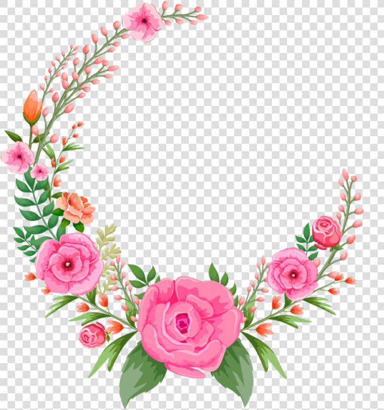 Pink Rose Flowers Flower Frame Free Hd Image Clipart   Pink Flower Frame Png  Transparent PngTransparent PNG