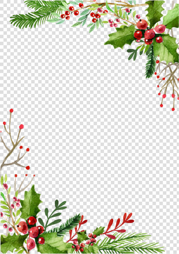 Christmas Card Greeting Card Gift   Christmas Flower Watercolor Clipart  HD Png DownloadTransparent PNG