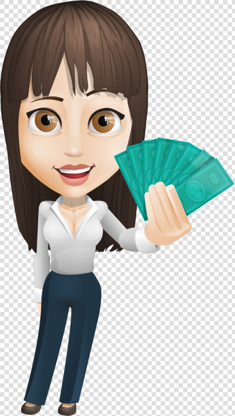 Lady Holding Money Clipart Clip Black And White Stock   Women Giving Money Clipart  HD Png DownloadTransparent PNG