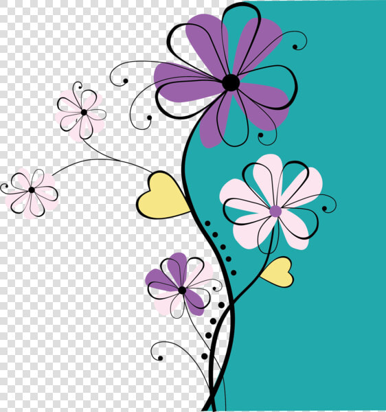 Fantasy Flowers 5 Paint By Number Mural   Graphic Flower Mural Design  HD Png DownloadTransparent PNG