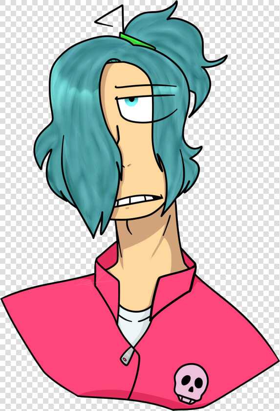 Biker But I Gave Him A Ponytail   Cartoon  HD Png DownloadTransparent PNG