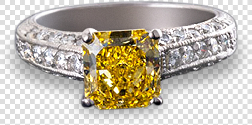 Fancy Vivid Yellow Diamond Ring    Pre engagement Ring  HD Png DownloadTransparent PNG