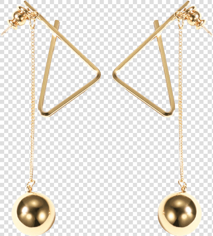 Zegl Trendy Golden Earrings With Triangle Shape And   Pearl  HD Png DownloadTransparent PNG