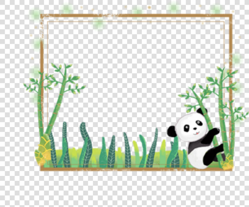  ftestickers  panda  bamboo  frame  borders  cute  colorful   Cute Animal Frame Png  Transparent PngTransparent PNG