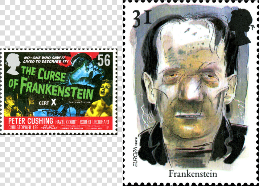 Two Stamps Depicting Frankenstein  One Of The Hammer   Curse Of Frankenstein  1957  HD Png DownloadTransparent PNG