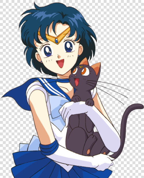 Luna Sailor Moon Transparent Sailor Mercury Ami Mizuno   Sailor Mercury And Luna  HD Png DownloadTransparent PNG