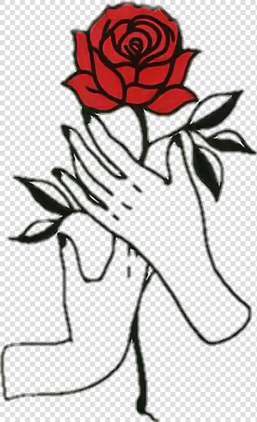 Rose Hands Aesthetic Tumblr Draw   Easy Aesthetic Rose Drawing  HD Png DownloadTransparent PNG