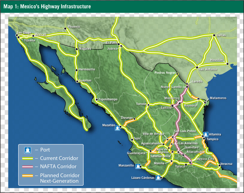 Mexico39s Evolving Network Of Modern Interstate Roadways   Atlas  HD Png DownloadTransparent PNG