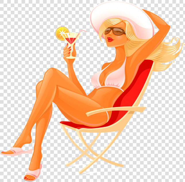 Girl Sitting In Beach Chairs Png Image Free Download   Girl Sitting On Beach Chair  Transparent PngTransparent PNG