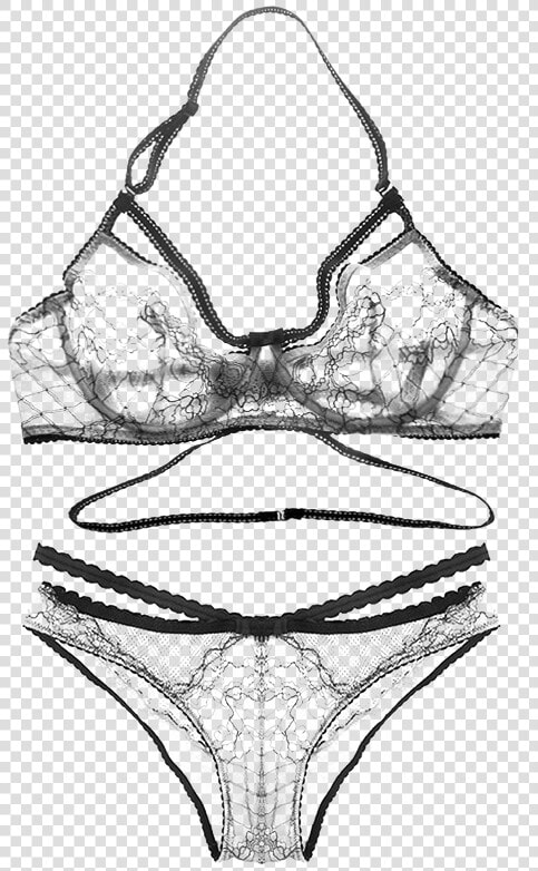 Juego De Sujetadores De Encaje De Corte Alto Sin Relleno   See Through Bra Png  Transparent PngTransparent PNG