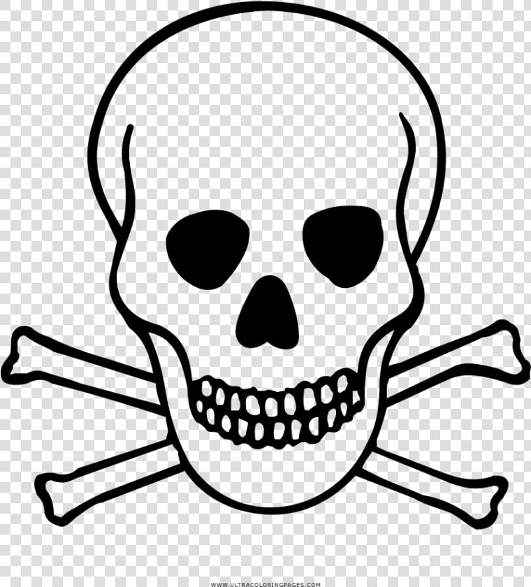 Skull And Crossbones Coloring Page   Hazard Warning Label Toxic  HD Png DownloadTransparent PNG