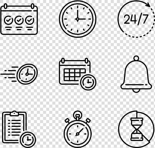 Time Management   Cute Icon Png Black And White  Transparent PngTransparent PNG