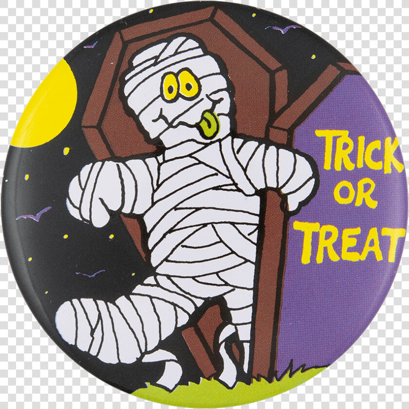 Trick Or Treat Mummy Event Button Museum   Cartoon  HD Png DownloadTransparent PNG