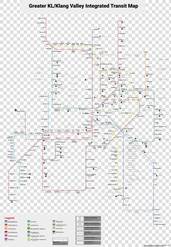 Greater Kl Klang Valley Integrated Transit Map  HD Png DownloadTransparent PNG