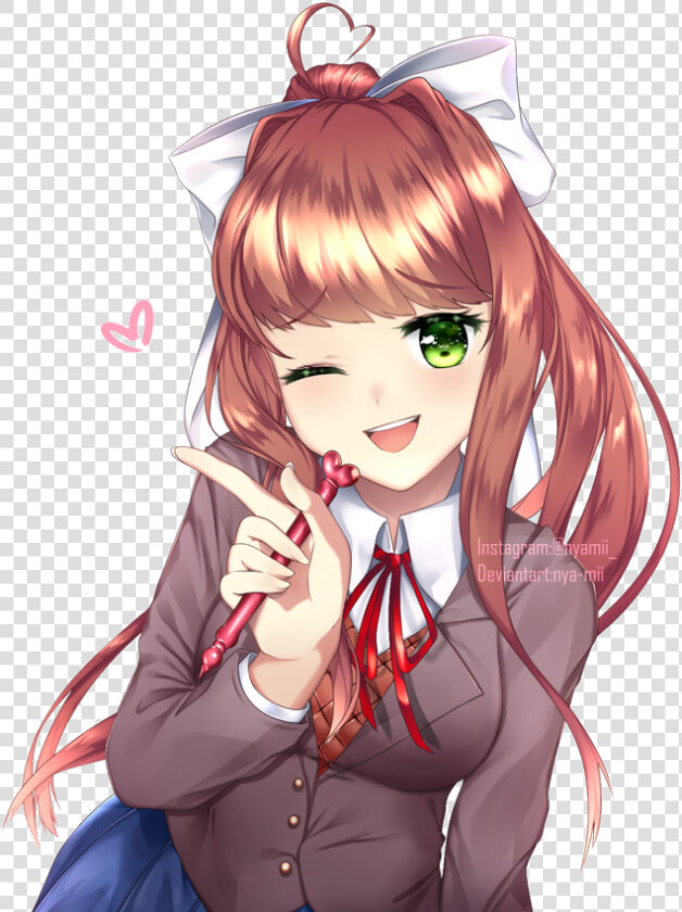  monika  ddlc  dokidokiliteratureclub  freetoedit   Doki Doki Literature Club Monika Pen  HD Png DownloadTransparent PNG