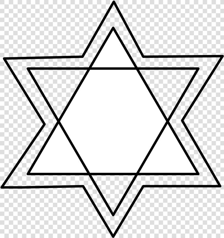 Star Of David  Double Line  Black And White   Yellow Star Elie Wiesel  HD Png DownloadTransparent PNG