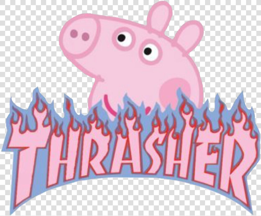  thrasher  peppapig  aesthetic  peppa  pig  vsco  vscogirl   Peppa Pig Thrasher Logo  HD Png DownloadTransparent PNG