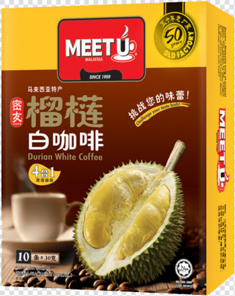 Meet U Durian White Coffee  HD Png DownloadTransparent PNG