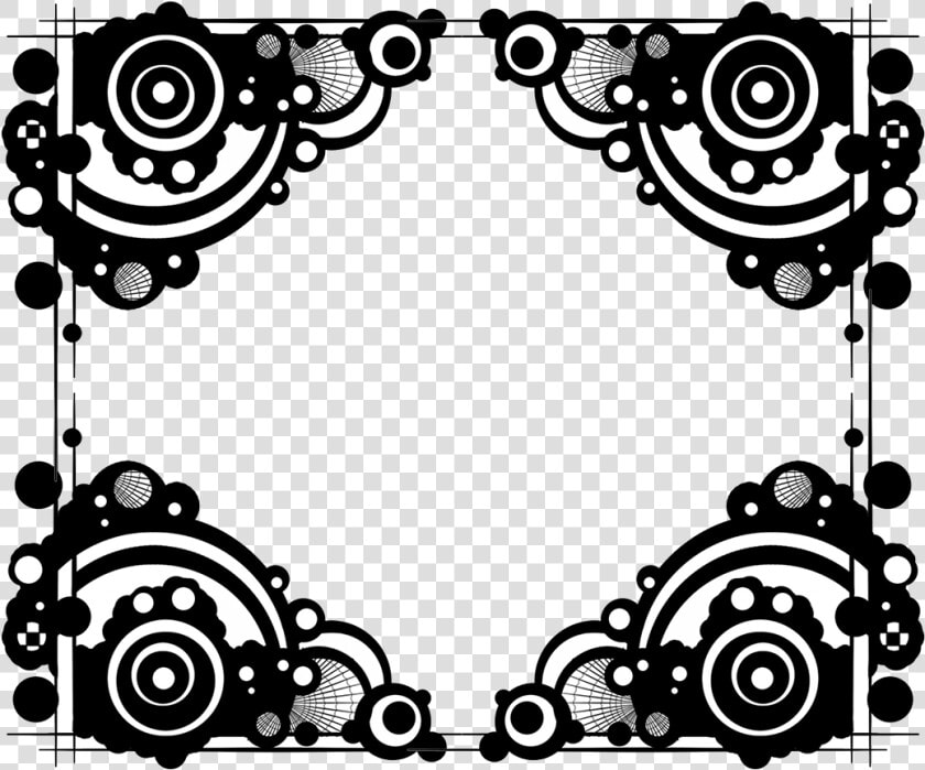 Frame Black White Circles   Circles Corner  HD Png DownloadTransparent PNG