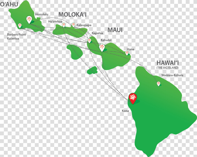 Mok Routemap   Mokulele Airlines Routes  HD Png DownloadTransparent PNG