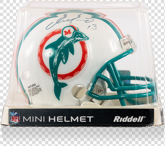 Dan Marino Signed Mini Miami Dolphins Riddell Helmet   Face Mask  HD Png DownloadTransparent PNG