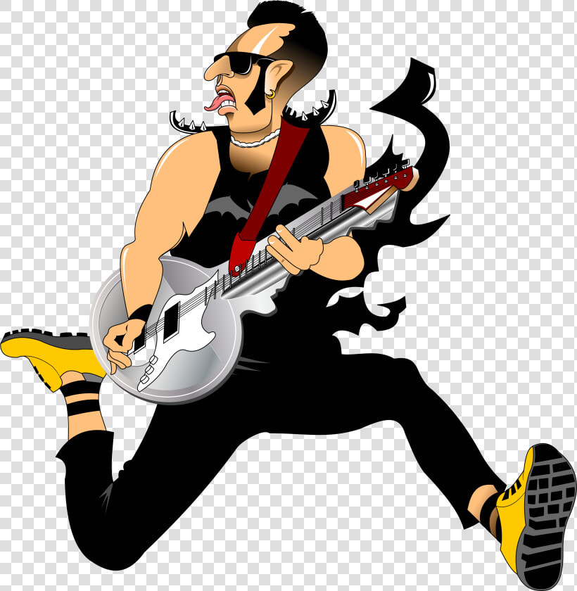 Rocker Guitarist Cartoon  HD Png DownloadTransparent PNG