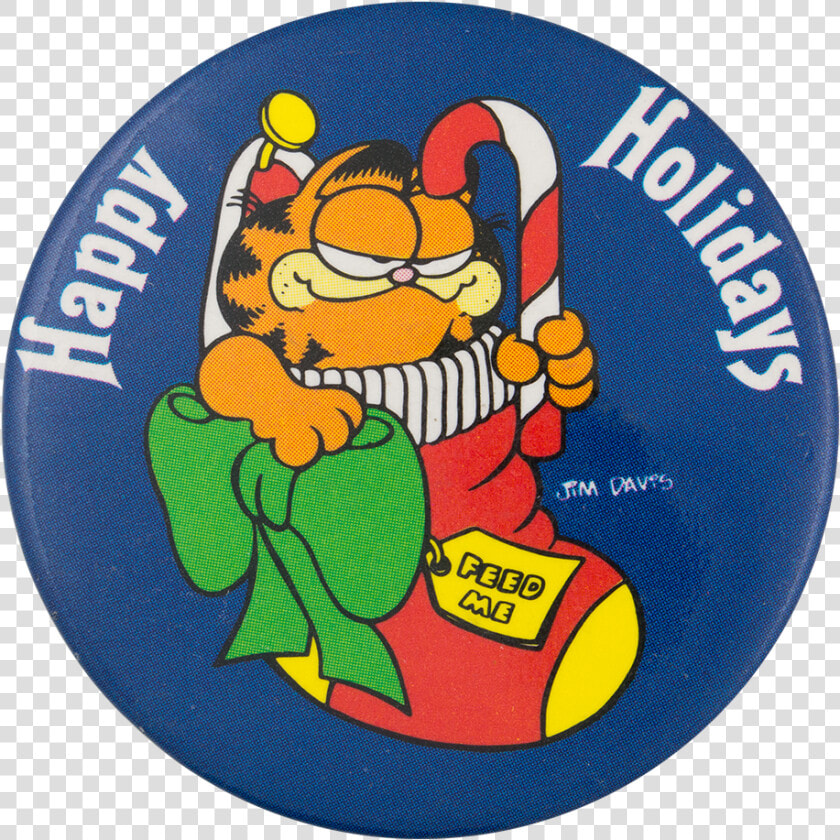 Happy Holidays Garfield Event Button Museum   Cartoon  HD Png DownloadTransparent PNG