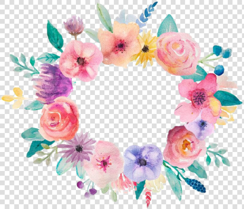  ftestickers  flowers  flowerwreath  watercolor  springcolors   Craft  HD Png DownloadTransparent PNG